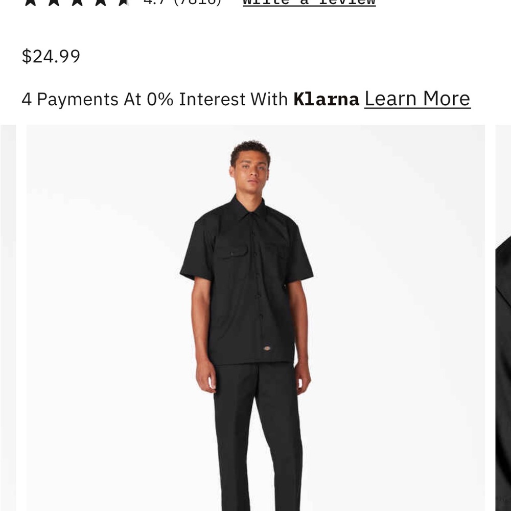 Black Short Sleeve Work Shirt